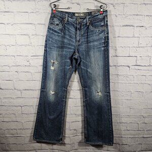 BKE Buckle Jeans Men 31 R Tyler Straight Leg‎  Distressed Denim